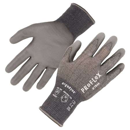 PROFLEX BY ERGODYNE ANSI A4 PU Coated CR Gloves, Gray, Size S 7044